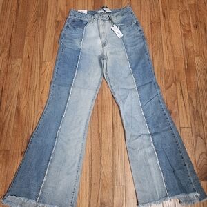 Rue21 Two-Tone Blue Flare Jeans